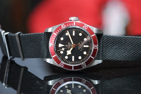 tudor black on black|tudor black bay red bezel.